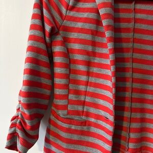 Charlotte Russe Vibrant Red and Gray Striped Jacket